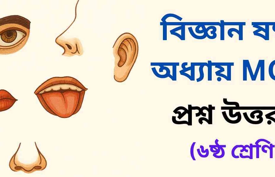 ষষ্ঠ শ্রেণির বিজ্ঞান ষষ্ঠ অধ্যায় MCQ | বহুনির্বাচনী প্রশ্ন | সংবেদি অঙ্গ